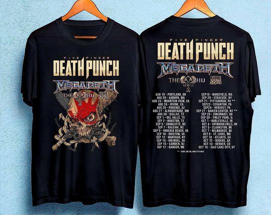 Vintage Hot Tour Megadeth Five Finger Death Punch Tour 2023 T Shirt