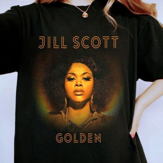Discover Jill Scott T-Shirt, Vintage Jill Scott Golden Shirt, Jill Scott Gift For Fan