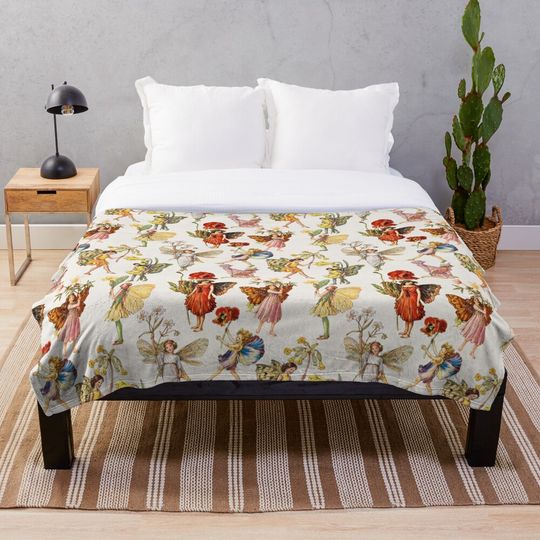 Discover Victorian Flower Fairies Throw Blanket