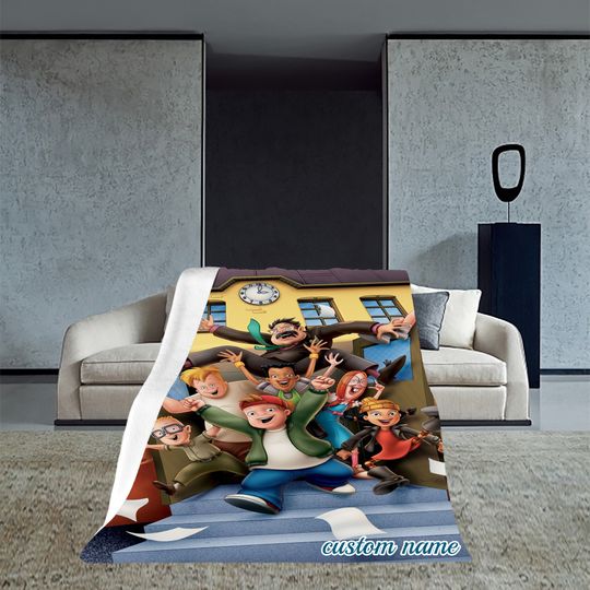 Disney Recess Custom Name Soft Flannel Blanket Throw All Seasons Sofa Warm Blankets