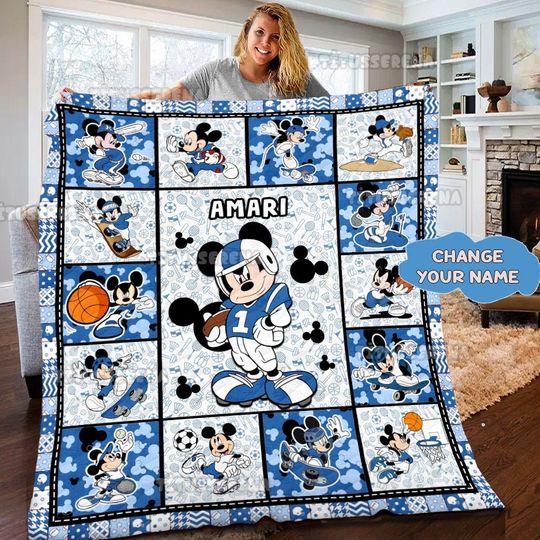 Personalized Disney Mickey Mouse Quilt | Mickey Mouse Fleece Blanket | Mickey Mouse Birthday Gifts