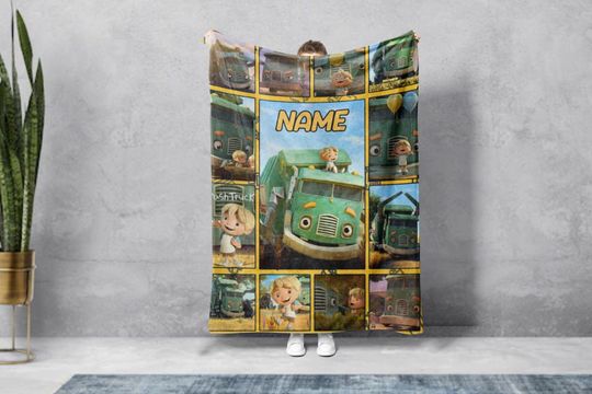 Disney Cartoon Fleece Quilt - Trash Truck Disney Blanket