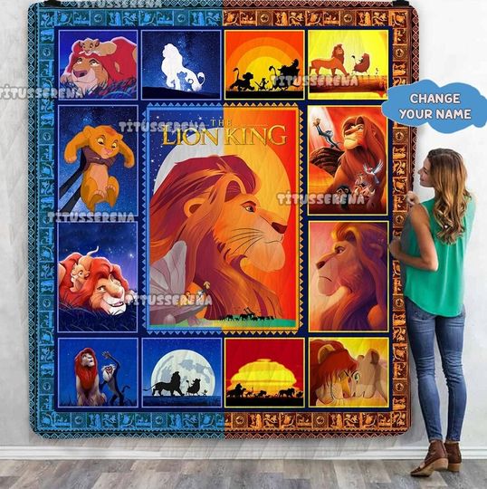 Disney Lion King Fleece Blanket, Lion King Simba Mufasa Nala Timon Rafiki Pumbaa Blanket