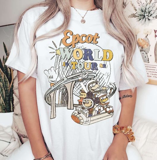 Vintage Disney Epcot World Tour Space Shirt, Retro Disney Epcot Shirt, Mickey And Friends, Epcot Center 1982 Shirt, Disney Trip Shirt