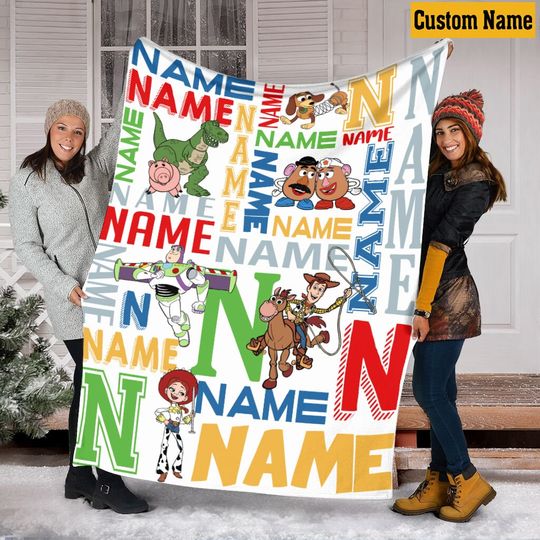 Personalized Disney Character Toy Story Fleece Mink Sherpa Blanket, Buzz, Woody Lightyears Blanket