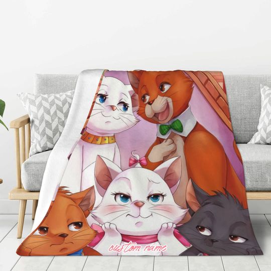 Disney The Aristocats Custom name Blanket Printed Soft Flannel Fleece Warm Video Games Throw Blankets
