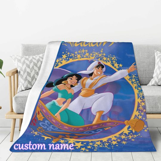 Disney Aladdin Custom name Blanket Printed Soft Flannel Fleece Warm Video Games Throw Blankets