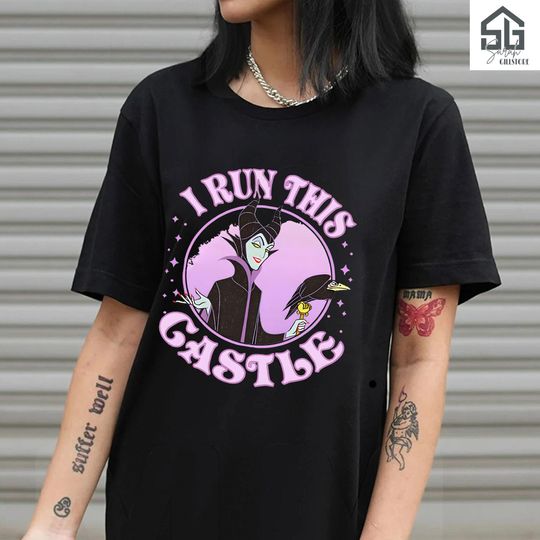 Disney Sleeping Beauty Villains Maleficent Runs This Castle Retro Shirt