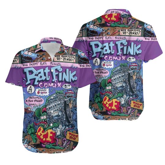 Rat Fink Rattail Hot Rod Hawaiian Shirt