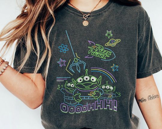 Discover Disney Pixar Toy Story Aliens Neon Outlight T-shirt