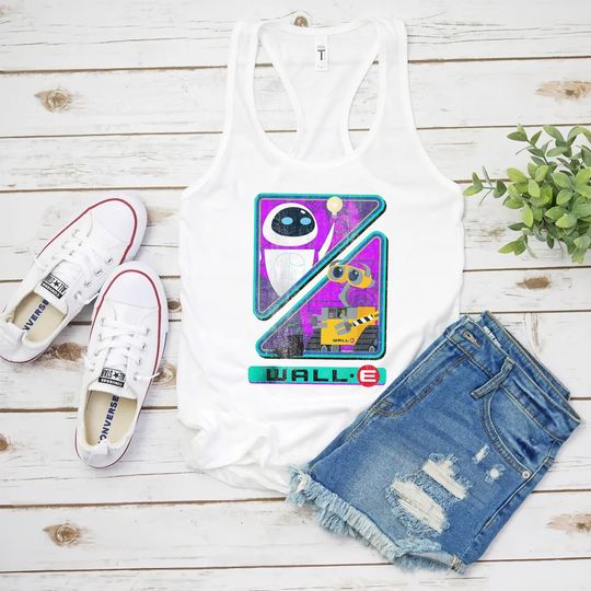 Vintage Wall-E Tank Top, Cute Wall-E Tank, Disney Pixar Wall-E Tank,