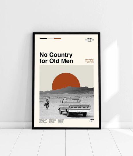 Discover No Country for Old Men - Ethan, Joel Coen - Retro Movie Poster - Minimalist Art - Midcentury Art - Vintage Poster - Modern Art - Wall Decor