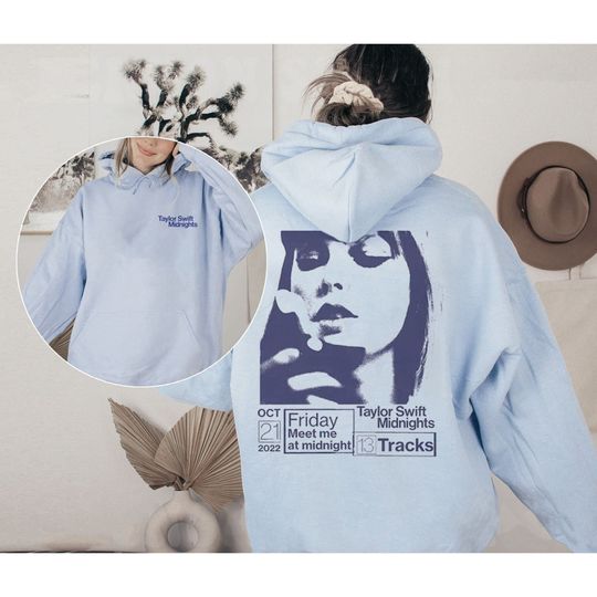 Taylor Midnights Blue Hoodie 2 Side, Taylor Double Side Hoodie