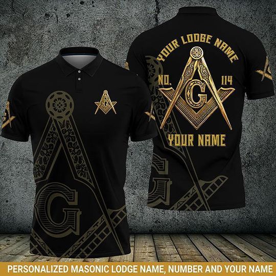 Custom Logde Freemason 3D All Over Print Polo Shirt