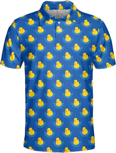 Discover Funny Golf Shirts for Men Rubber Duck Polo Shirts