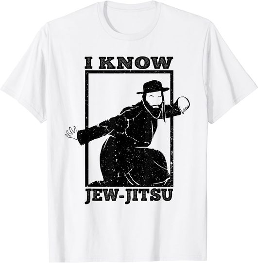 I Know Jew Jitsu Funny Jiu Jitsu Pun Jewish Martial Art T-Shirt