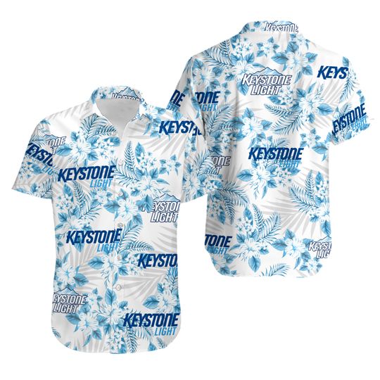 Keystone Light Hawaiian Flowers Pattern Shirt, Summer Hawaii Shirt Beer