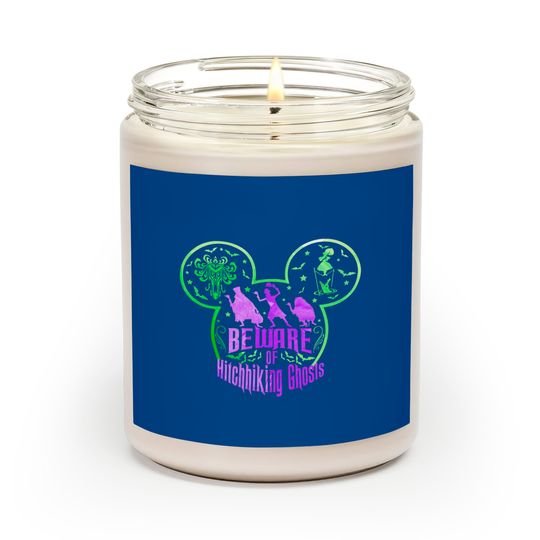 Beware Of Hitchhiking Ghosts Halloween Scented Candles, Disney Haunted Mansion