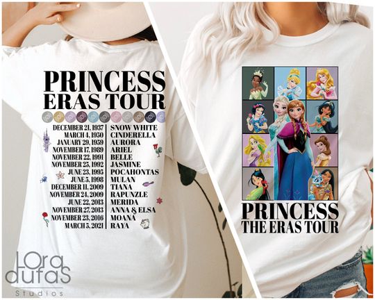 Vintage Princess Eras Tour Shirt, Princess Royal Tour Shirt, Shimmer, Disney Princess Shirt