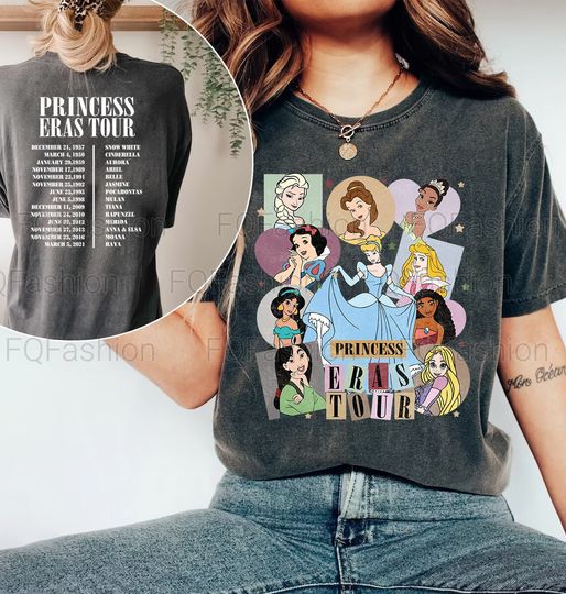 Vintage Princess Eras Tour T-Shirt, Disney Princess Tee, Midnights Shirt, Birthday Princess