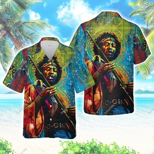 Jimi Hendrix Hawaiian Shirt, Rock Music Hawaiian Shirt