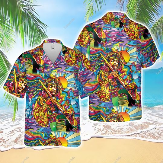 Jimi Hendrix Hawaiian Shirt, Rock Music Hawaiian Shirt