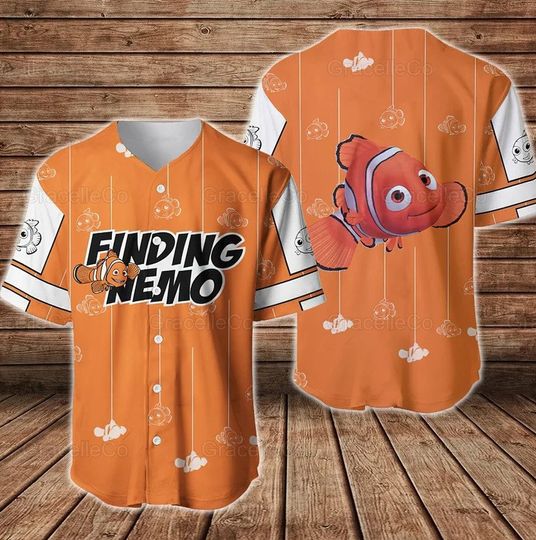 Finding Nemo Baseball Jersey Shirt, Nemo Fish Shirts, Disney Nemo Jersey Shirts