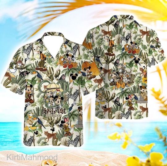 Disney Animal Kingdom Hawaiian Shirt, Animal Kingdom Button Up Shirt, Mickey Safari