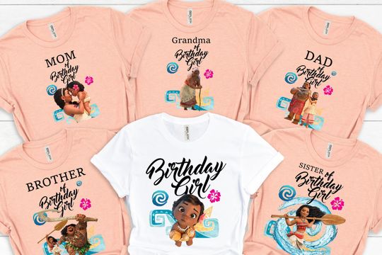 Disney Moana Birthday Shirt, Custom Disney Birthday Girl, Disney Princess Shirt, Disneyworld Family Birthday Shirt