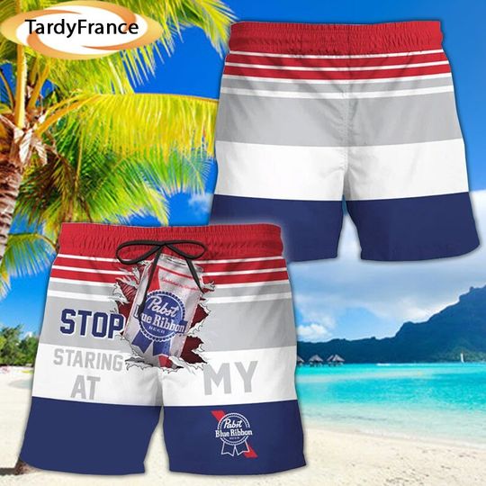 Pabst Blue Ribbon Hawaiian Shorts, Pabst Blue Ribbon Man Shorts, Pabst Blue Ribbon Shorts