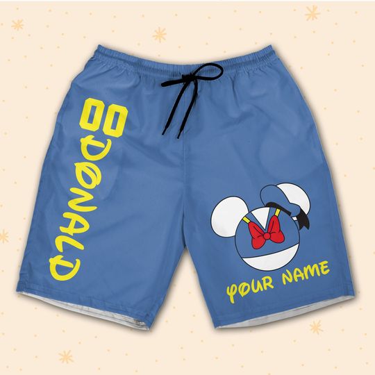 Personalize Donald Baseball Blue Shorts JS Custom Shorts For Fans Disney