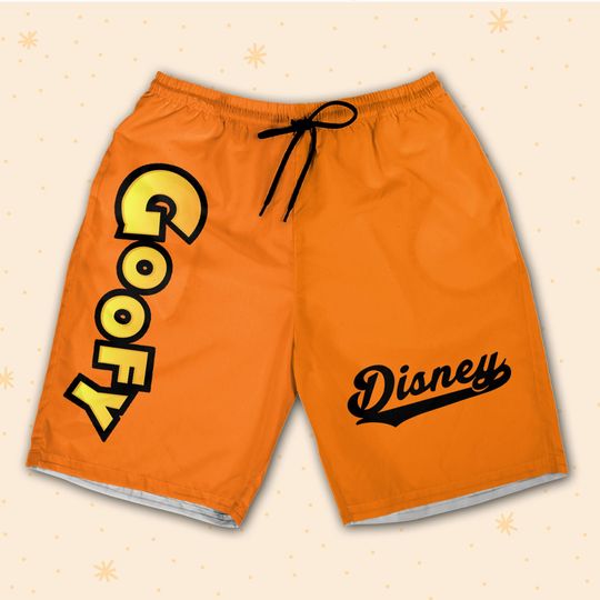 Goofy Baseball Orange Shorts JS Shorts For Fans Disney