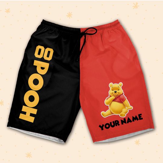 Personalize Pooh Skateboarding Shorts JS Shorts Sports Outfits Cute Gifts For Fans Disney