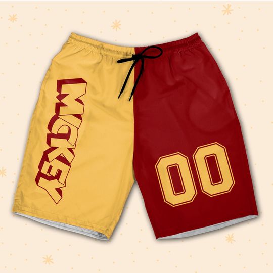 Personalize mickey Rugby red Shorts JS Shorts Sports Outfits Cute Gifts For Fans Disney