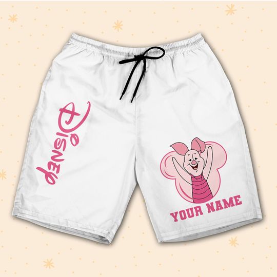 Personalize Piglet pink Shorts JS Shorts Sports Outfits Cute Gifts For Fans Disney