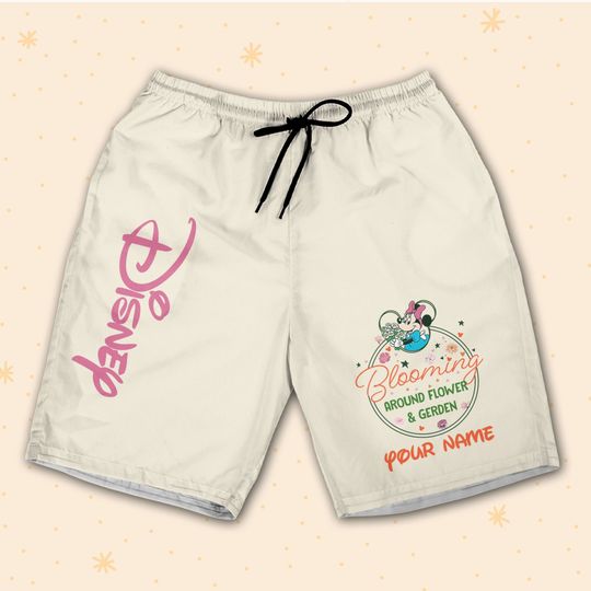 Personalize Minnie Blooming Shorts JS Shorts Sports Outfits Cute Gifts For Fans Disney