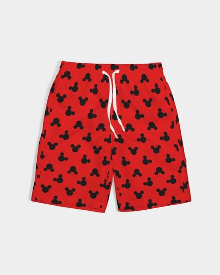 Discover Red and Black Mickey Boys Swim Trunks  Shorts
