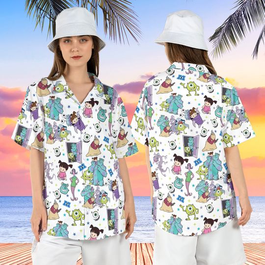 Discover Monsters Inc Hawaiian Shirt, Sullivan Mike Boo Hawaii Shirt