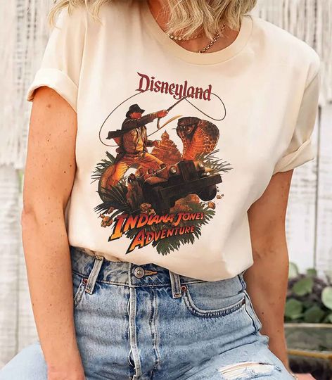 Indiana Jones Adventure Disneyland 1995 Shirt, Indiana Jones ride, Raiders Lost Ark Shirt
