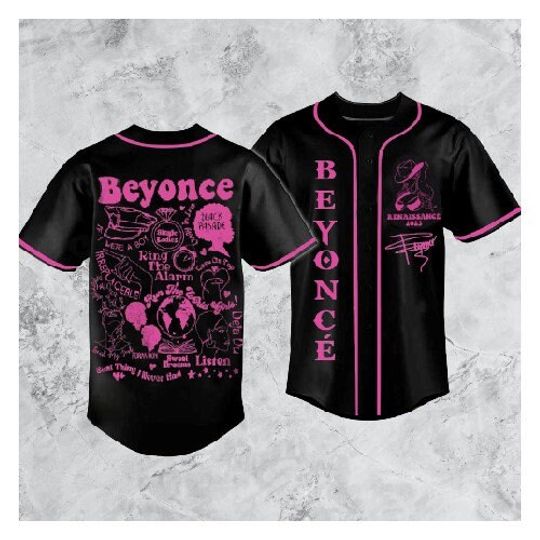 Discover Beyonce pink pattern Baseball Jersey, Renaissance Jersey Shirt, Beyonce Renaissance Jersey