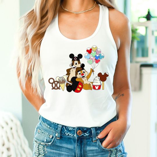 Disney Chip And Dale Snacks Tank,  Disneyland Tee, Disneyworld Shirt, Disney Birthday Tank