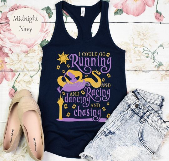 I Could Go Running and Racing Tank Top, Rapunzel Tangled Shirt, runDisney Princess Tank Top,