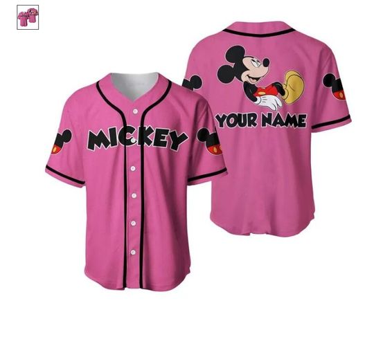Mickey Mouse Black Pink | Disney Unisex Cartoon Graphic Casual Outfits