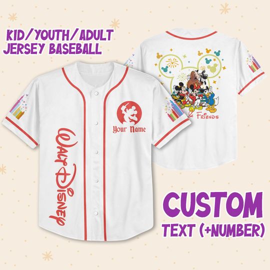 Personalize Disneyland Mickey And Friends Custom Baseball Jersey For Fans Disney