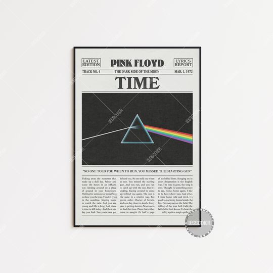 Pink Floyd Retro Poster, Time Poster