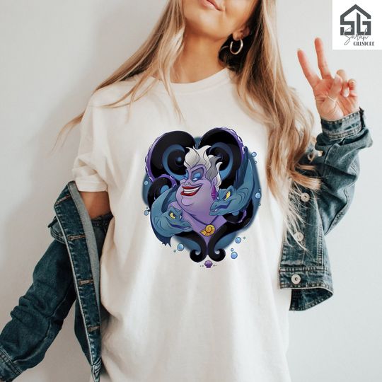 Disney The Little Mermaid Villains Ursula Potrait Graphic Shirt, Disneyland Vacation