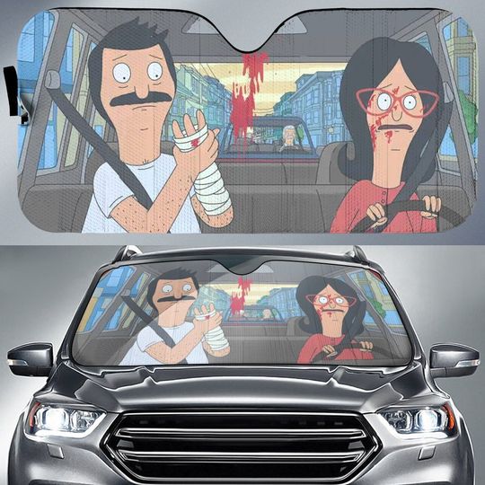 Discover Funny Bobs Burgers Car Auto Sun Shade, Car Accessories, Auto Decoration