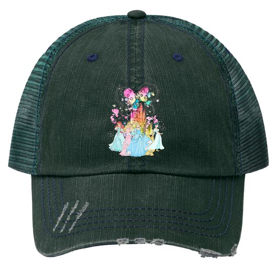 Disney Princess Comfort Color Trucker Hats, Disney Watercolor Castle