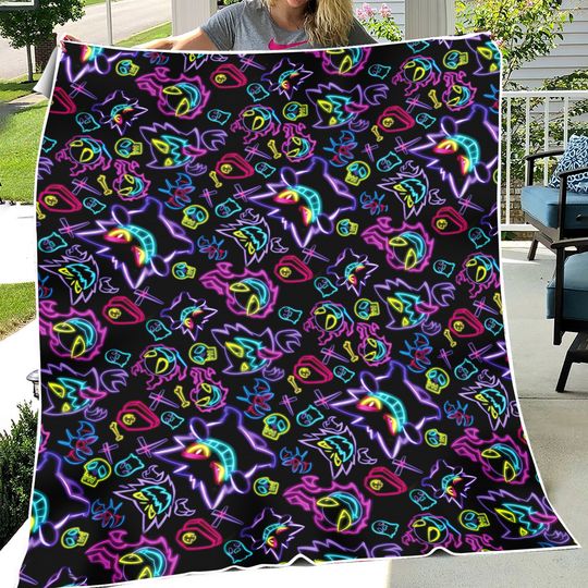 Gengar Ghost PKM Blanket, Fleece Blanket