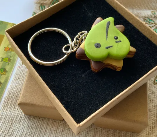 Discover Adopt a Mini Korok Keychain - Key Ring - Stainless Steel - Accessory - Zelda - Legend of Zelda - Breath of the Wild - Video Game - Zelda Lunch Bag